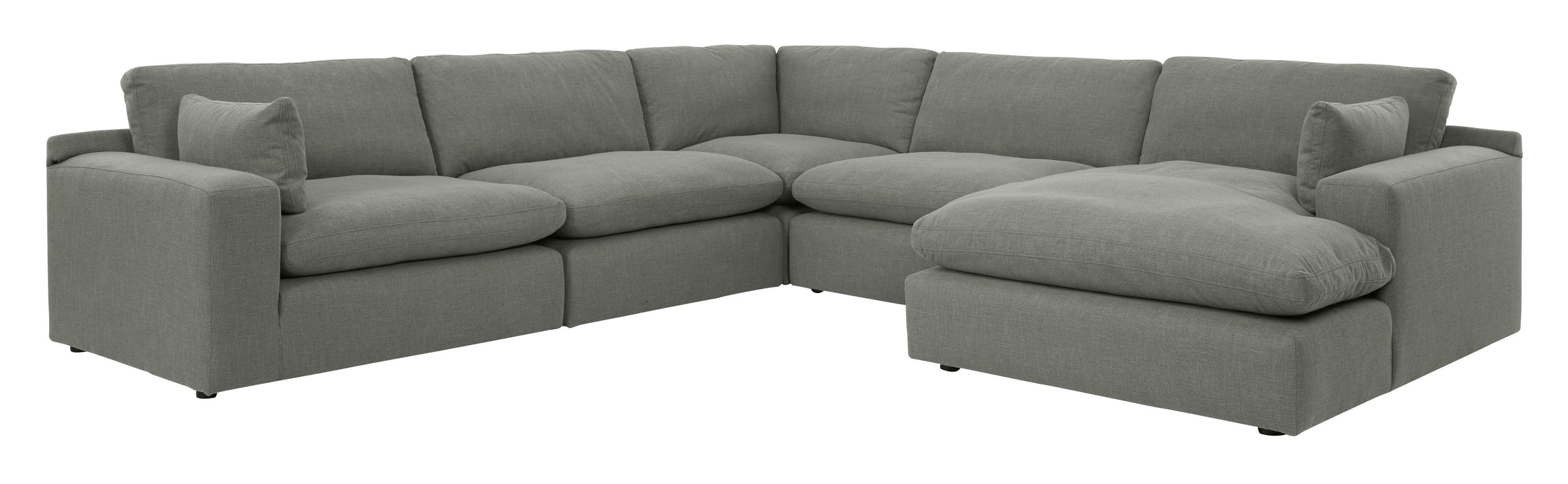 Elyza Smoke 5 Piece Raf Sectional