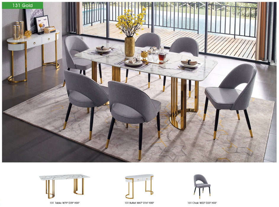 131 Gold Marble Dining Table - i27593 - In Stock Furniture