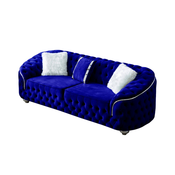 Bursa Navy Velvet Living Room Set