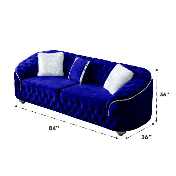 Bursa Navy Velvet Living Room Set