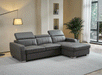 1822 Grey Sectional Right W/Bed - i38163 - Gate Furniture