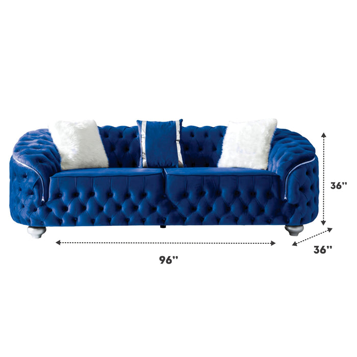 Bursa Navy Velvet Living Room Set