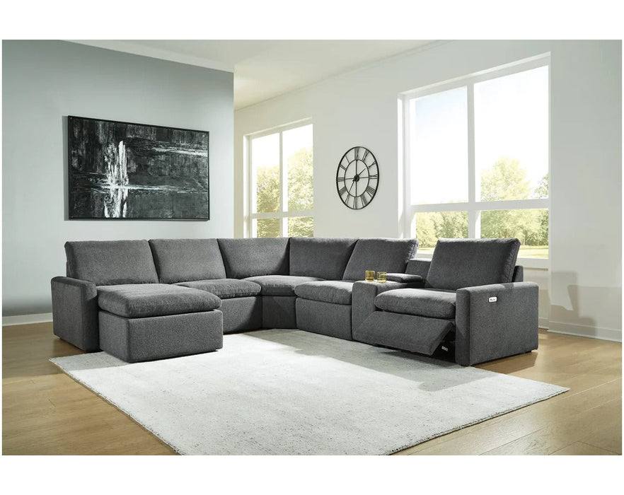 Hartsdale 6-Piece Laf Power Reclining Sectional with Console and Chaise