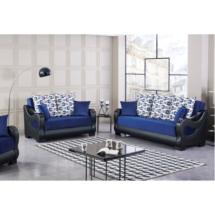 Florida Navy Blue Sleeper Living Room Set