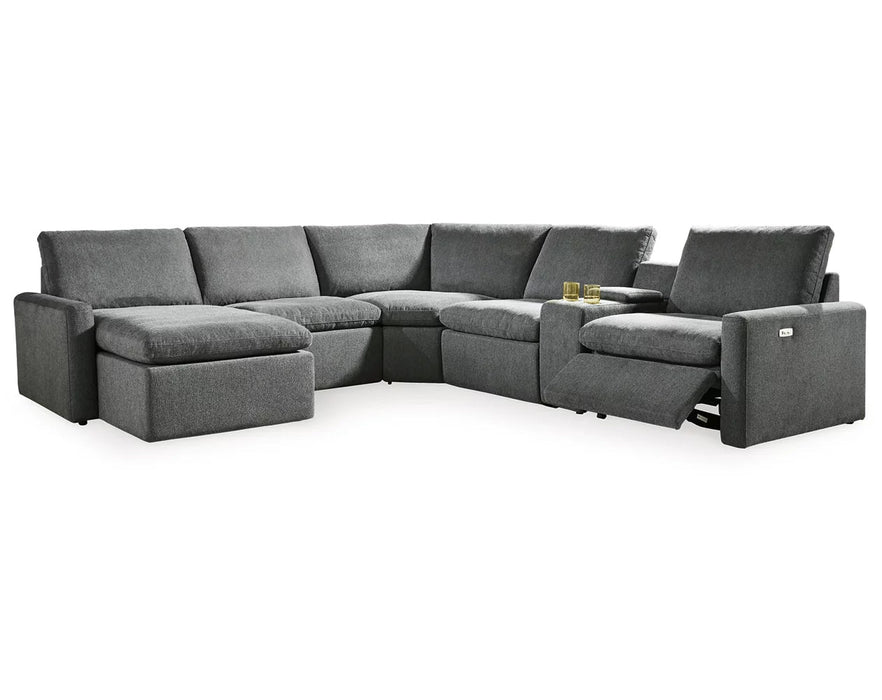 Hartsdale 6-Piece Laf Power Reclining Sectional with Console and Chaise