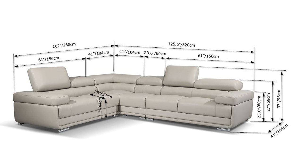 2119 Sectional Light Grey - i17280 - Gate Furniture