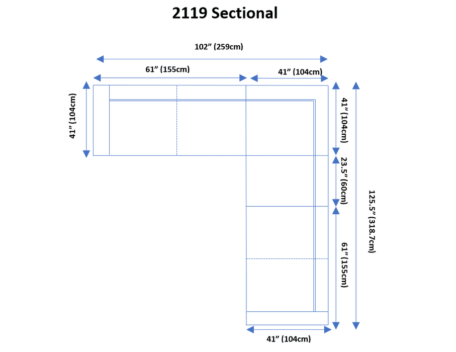 2119 Sectional White - i21830 - Gate Furniture