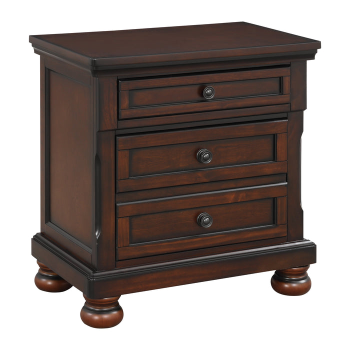 Cumberland Brown Cherry Sleigh Storage Platform Bedroom Set