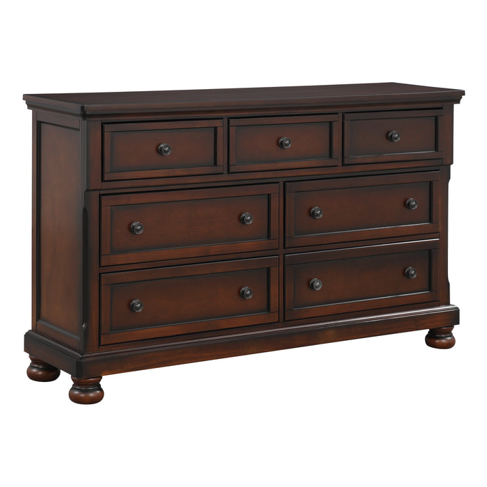 Cumberland Brown Cherry Sleigh Storage Platform Bedroom Set