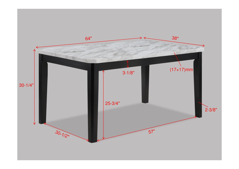 Pascal Gray/White Marble-Top Dining Set