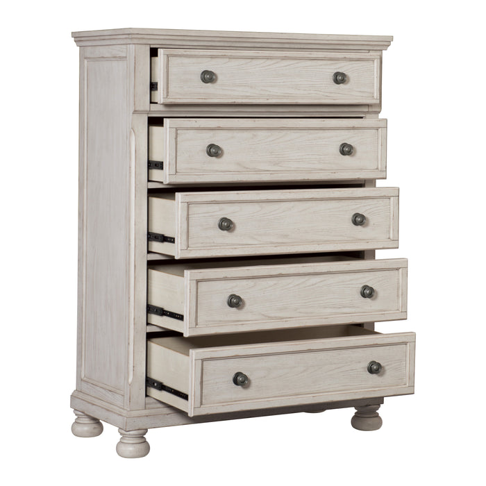 Bethel Wire Brushed White Sleigh Storage Platform Bedroom Set