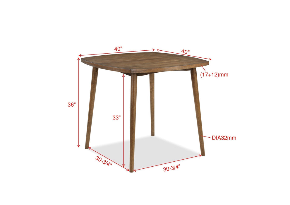 Weldon Brown Square Dining Set