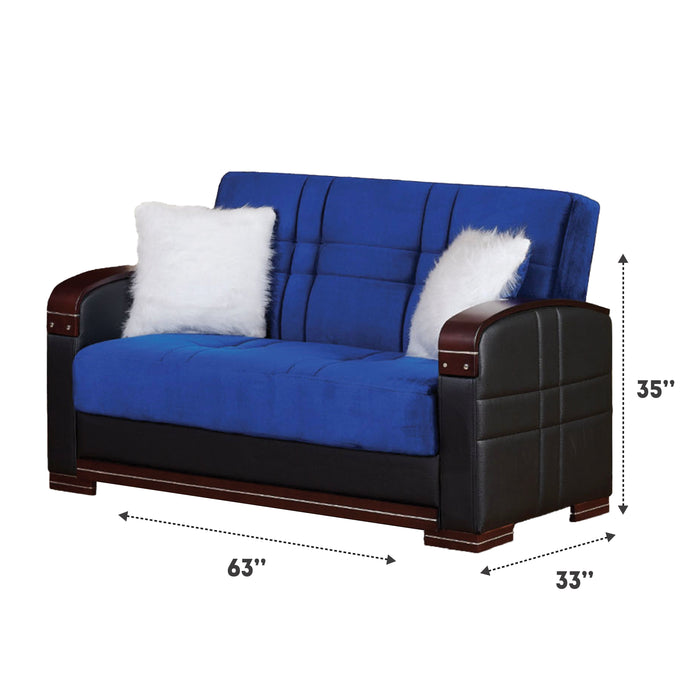 Virginia Blue Sleeper Living Room Set