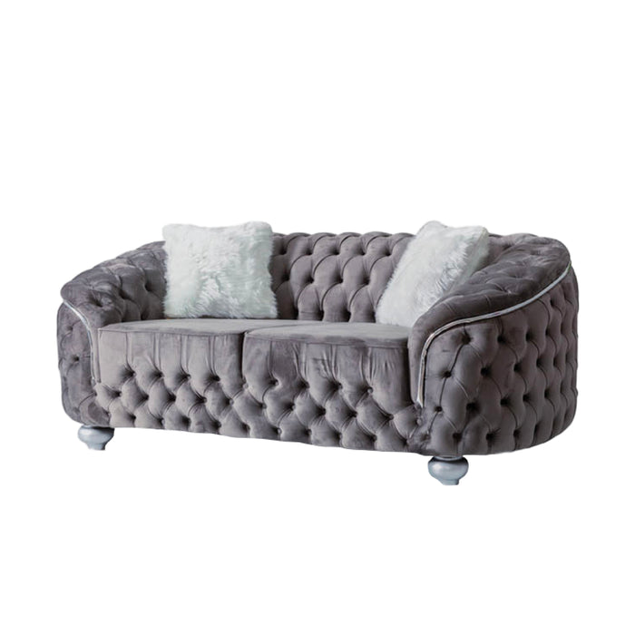 Bursa Gray Velvet Living Room Set