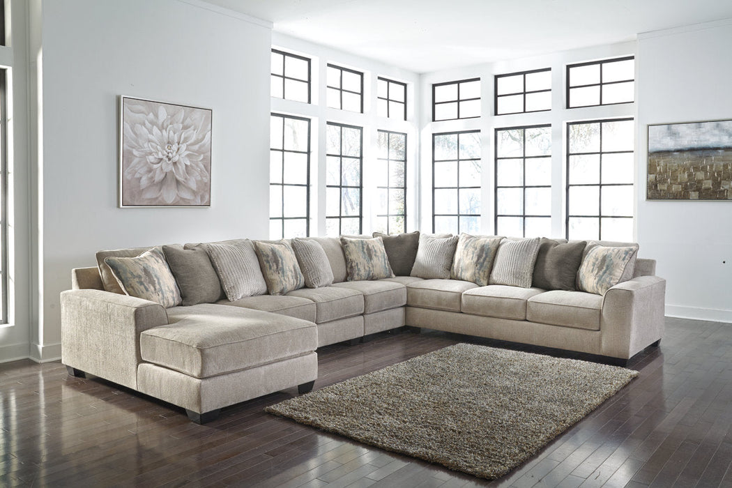 Ardsley Pewter 5-Piece Large LAF Sectional