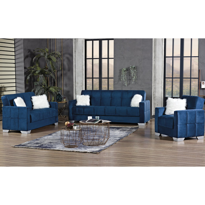 Montreal Blue Sleeper Living Room Set