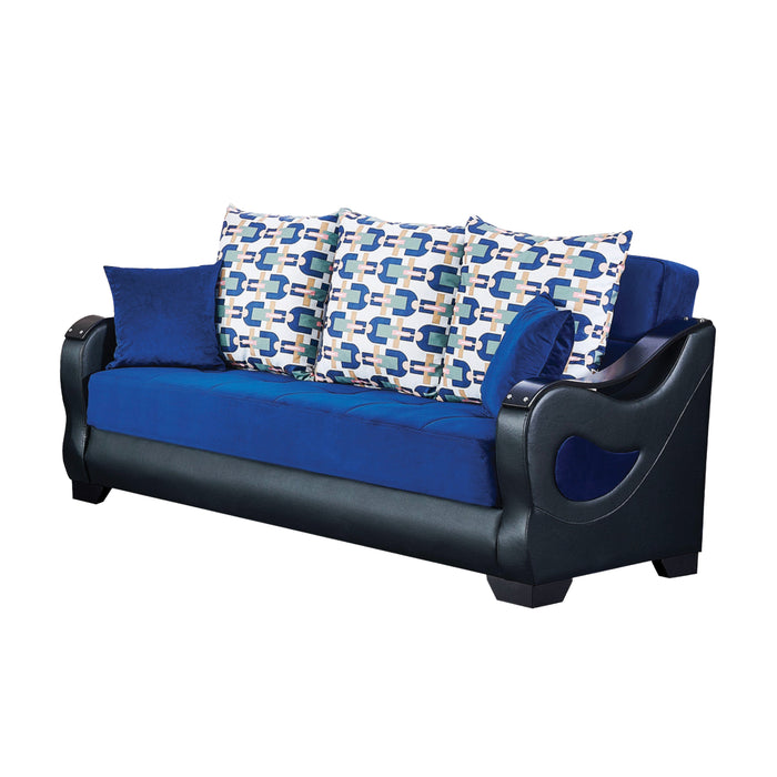 Florida Navy Blue Sleeper Living Room Set