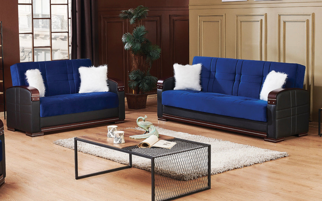 Virginia Blue Sleeper Living Room Set