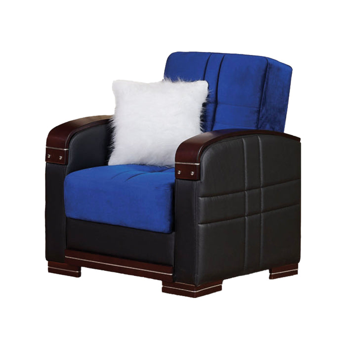 Virginia Blue Sleeper Living Room Set