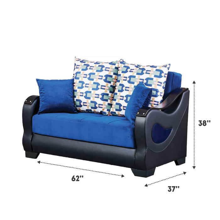 Florida Navy Blue Sleeper Living Room Set