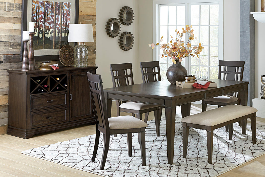 Makah Dark Brown Extendable Dining Set