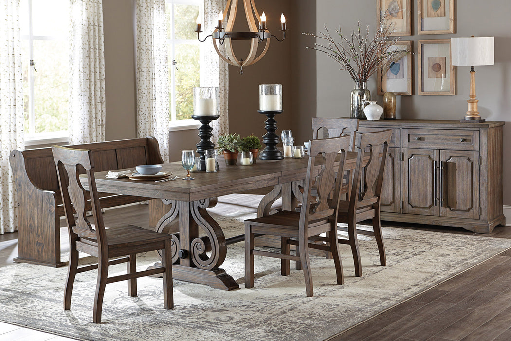 Toulon Dark Oak Extendable Dining Set