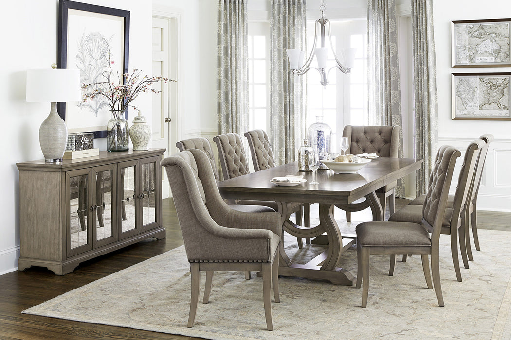 Vermillion Gray Cashmere Extendable Dining Set