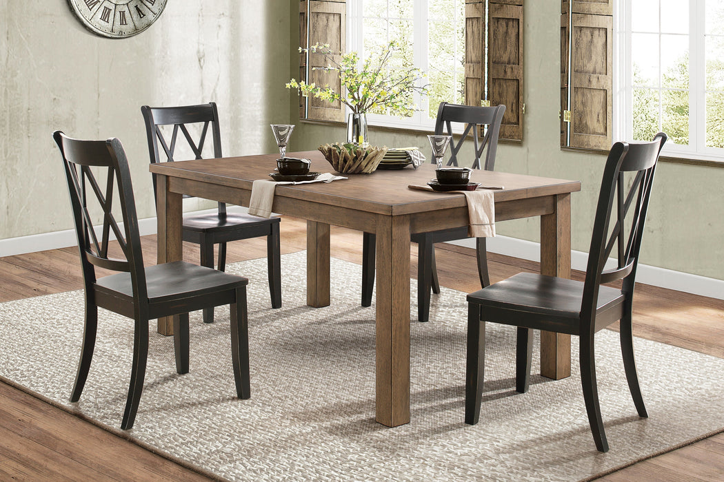 Janina Natural/Black Dining Set