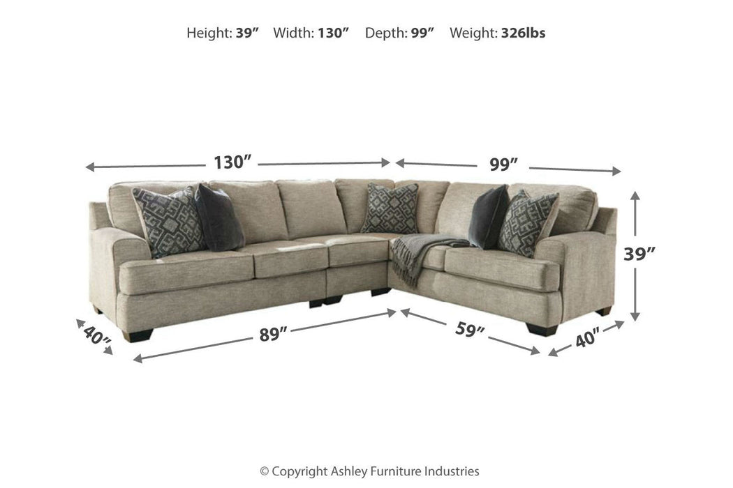 Bovarian Stone 3-Piece RAF Sectional