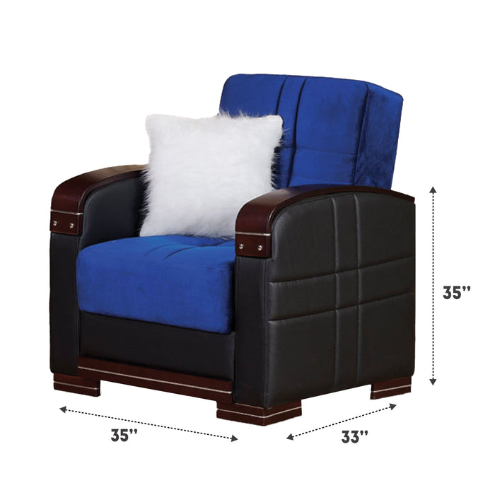 Virginia Blue Sleeper Living Room Set