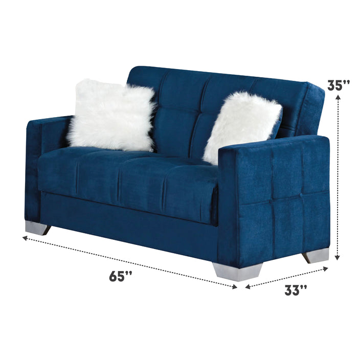 Montreal Blue Sleeper Living Room Set