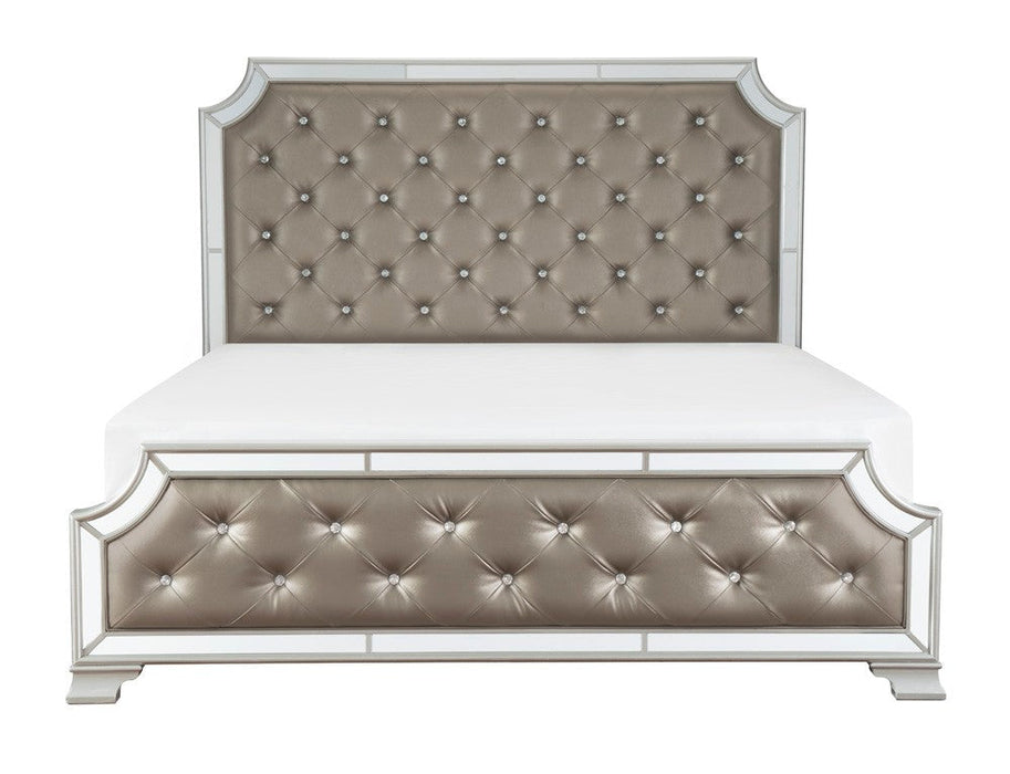 Avondale Silver Mirrored Upholstered Panel Bedroom Set