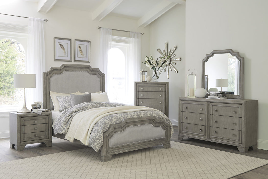 Colchester Gray Upholstered Panel Bedroom Set