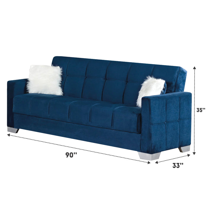 Montreal Blue Sleeper Living Room Set