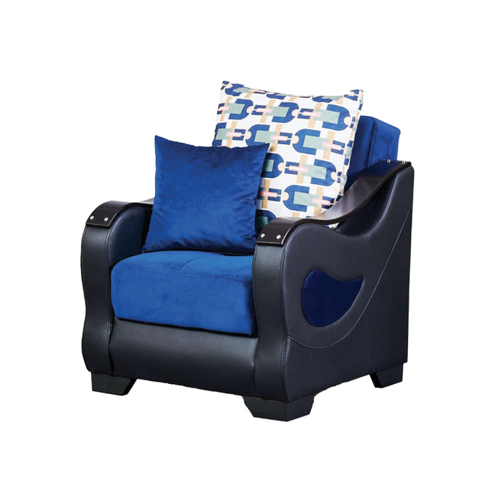 Florida Navy Blue Sleeper Living Room Set