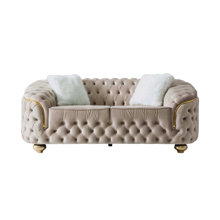 Bursa Cream Velvet Living Room Set