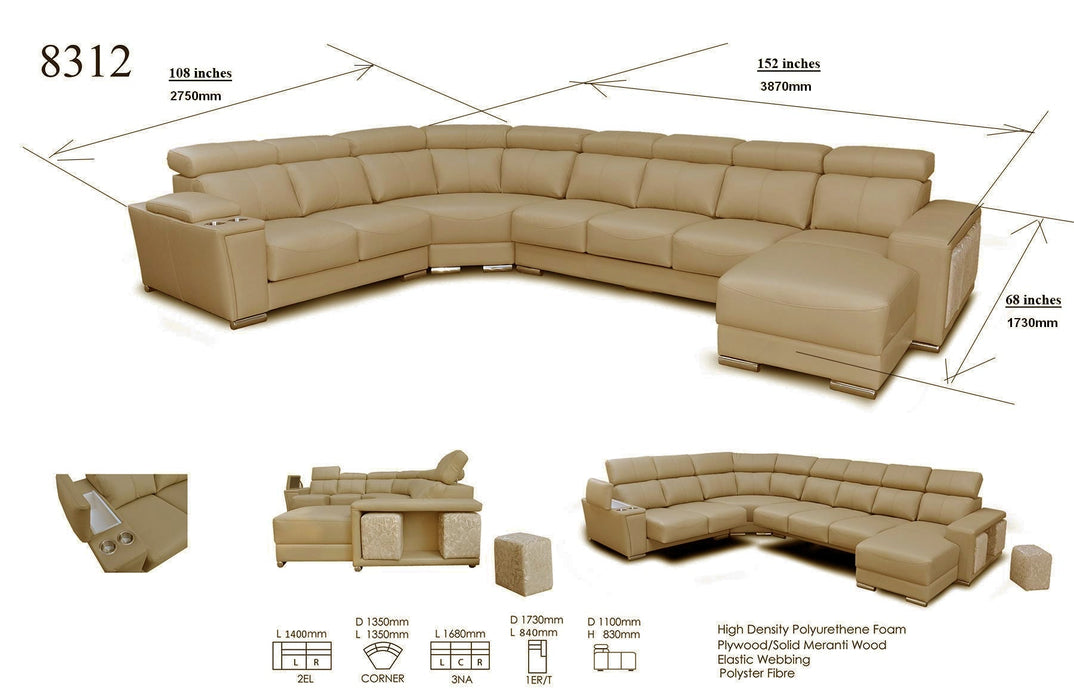 8312 Sectional With Sliding Seats - i10844 - Gate Furniture