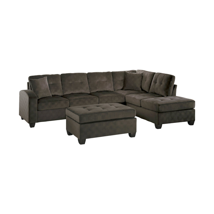 Emilio Chocolate Reversible Sectional