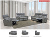 8501 Dark Grey W/Manual Recliner Set - Gate Furniture