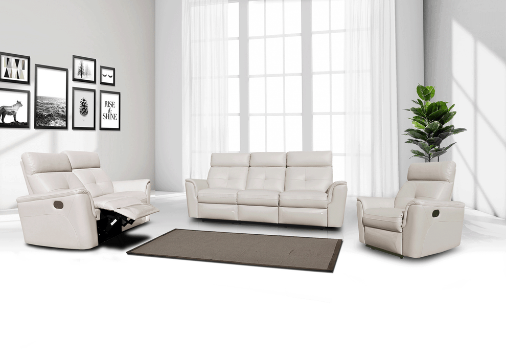 8501 White W/Manual Recliners Set - Gate Furniture