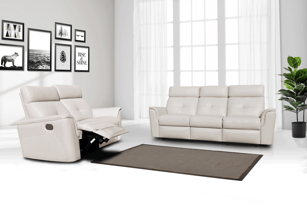 8501 White W/Manual Recliners Set - Gate Furniture