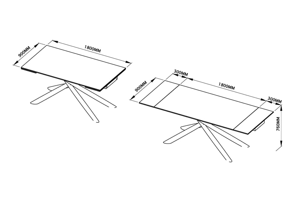 9063 Dining Table With 1313 Chairs Set - Gate Furniture