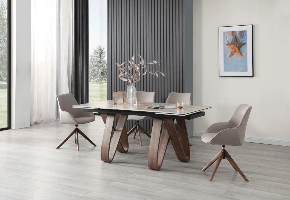 9086 Table With 1327 Swivel Chairs Set - Gate Furniture