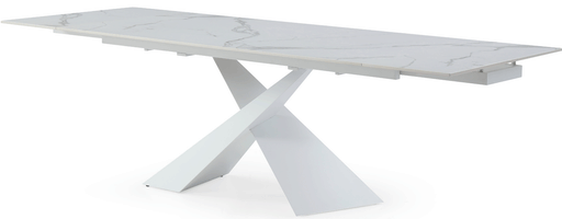 9113 Dinning Table White W/Ext - i29432 - In Stock Furniture