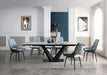 9189 Table With 1239 Swivel Blue Chairs Set - Gate Furniture