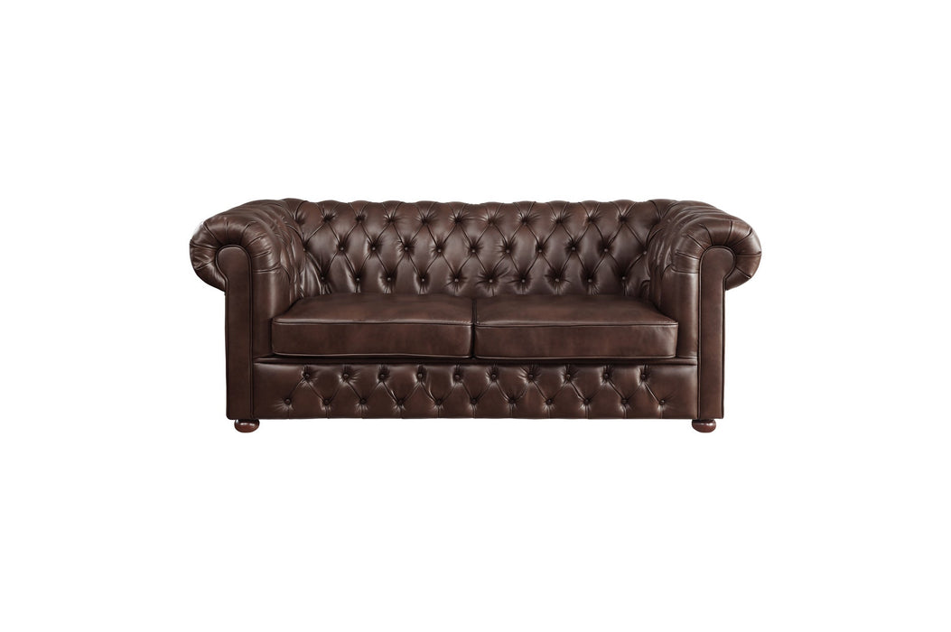 Tiverton Brown Faux Leather Living Room Set