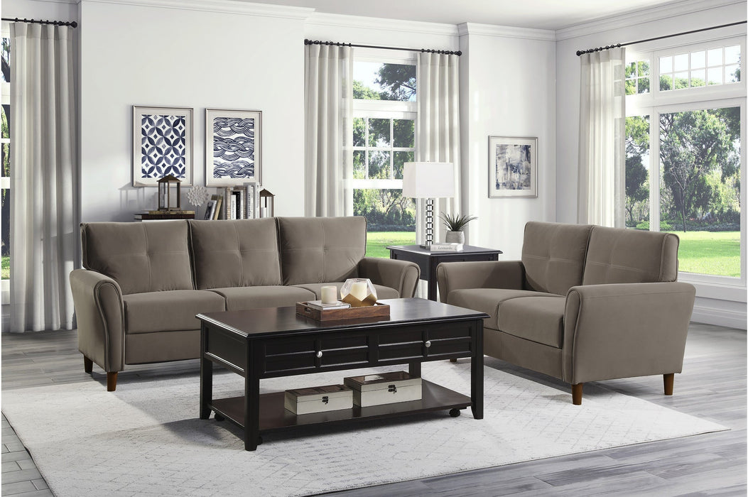 Dunleith Light Brown Velvet Living Room Set