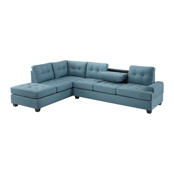 Dunstan Blue Reversible Sectional