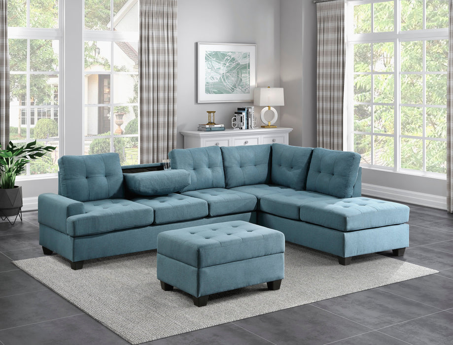 Dunstan Blue Reversible Sectional