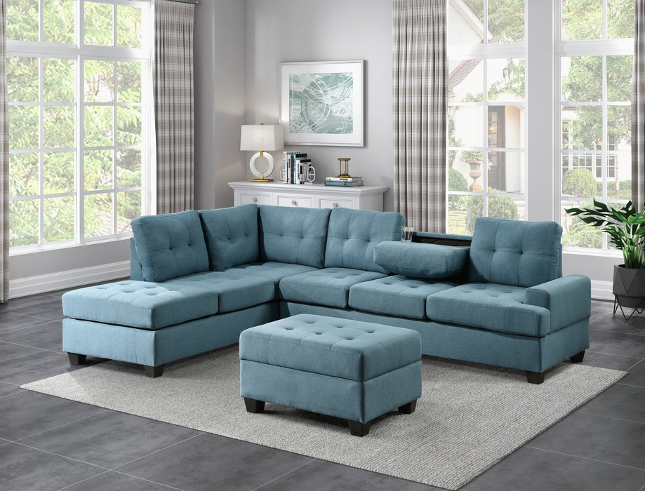 Dunstan Blue Reversible Sectional